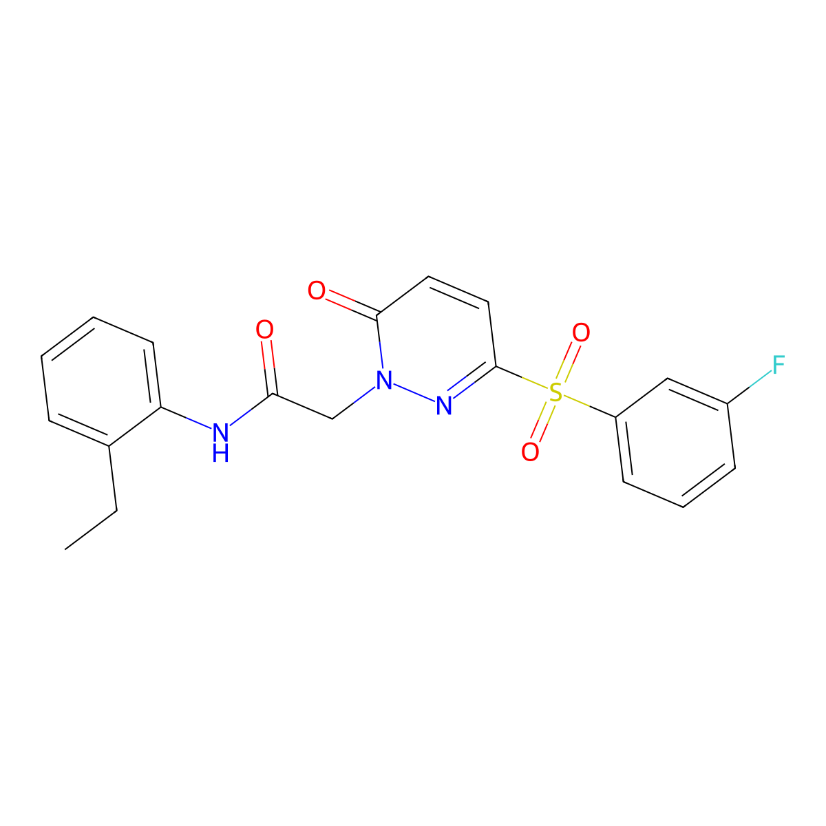 N-(2-ethylphenyl)-2-(3-((3-fluorophenyl)sulfonyl)-6-oxopyridazin-1(6H)-yl)acetamide molecular structure, CAS 1251569-76-2