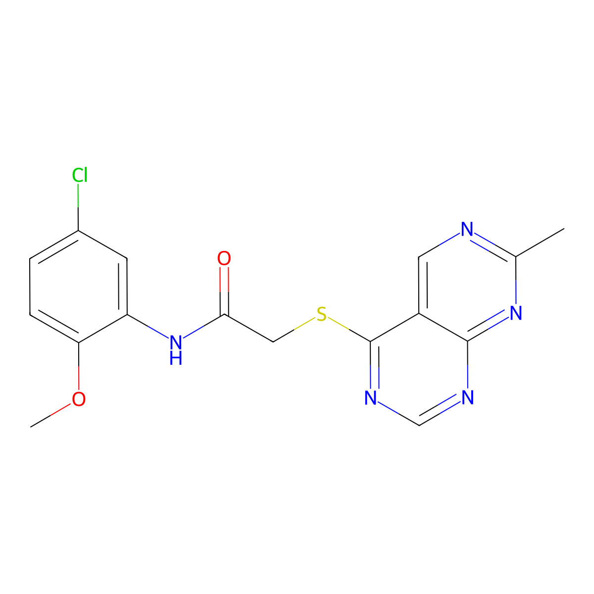 N-(5-chloro-2-methoxyphenyl)-2-((7-methylpyrimido[4,5-d]pyrimidin-4-yl)thio)acetamide molecular structure, CAS 1251569-86-4