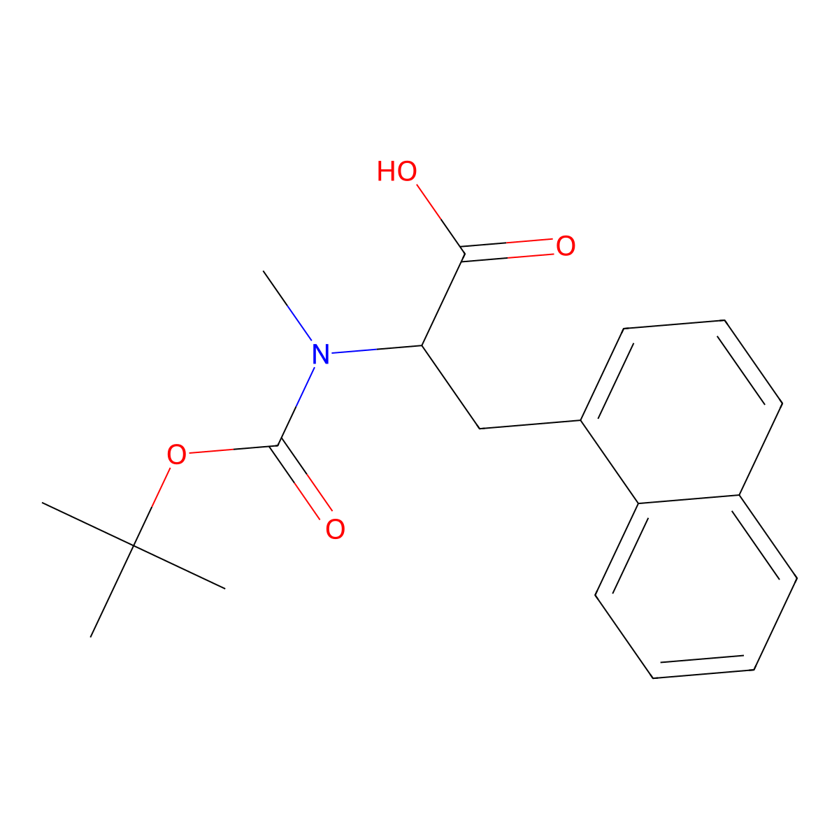 N-Boc-N-methyl-3-(1-naphthyl)-L-alanine molecular structure, CAS 125157-62-2
