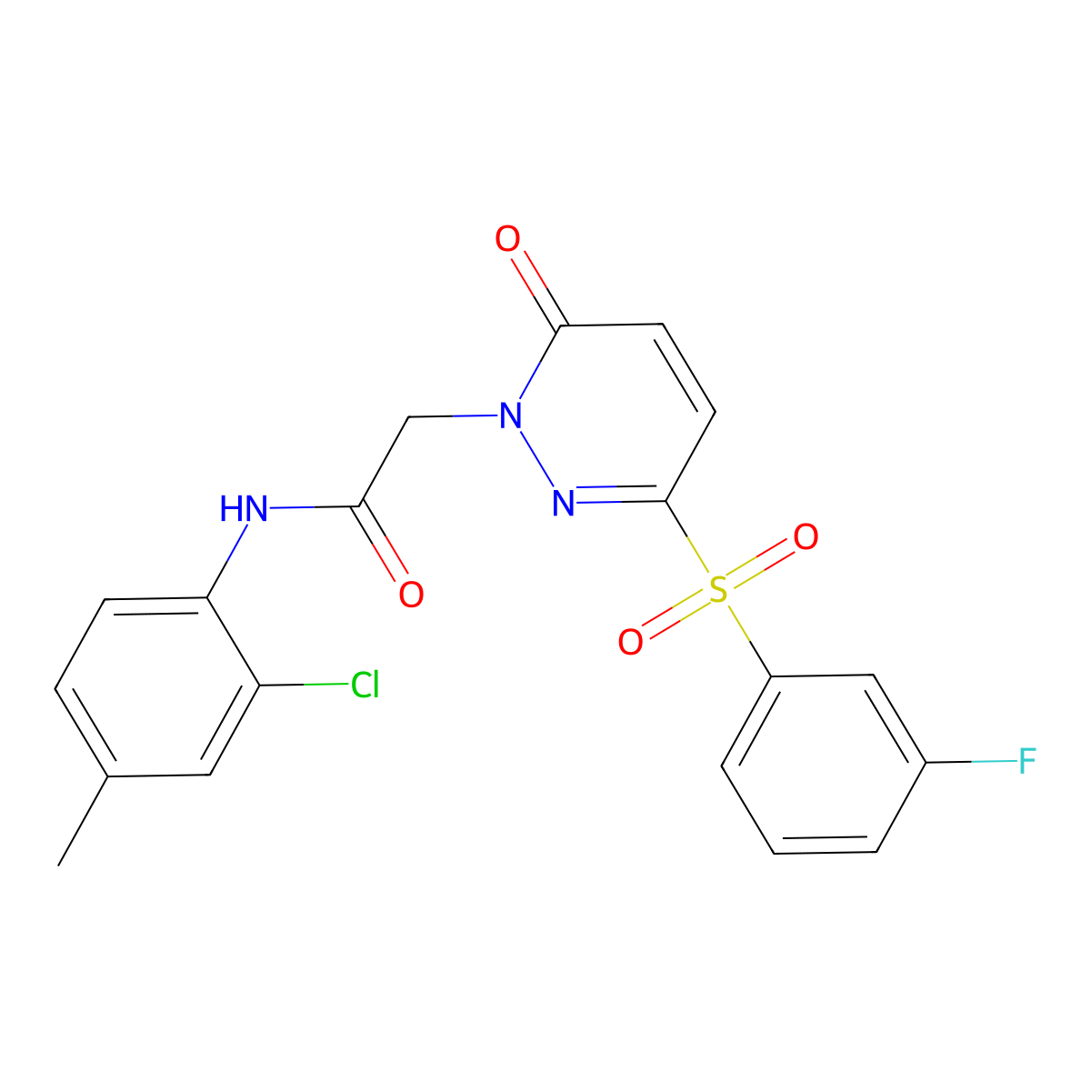 N-(2-chloro-4-methylphenyl)-2-(3-((3-fluorophenyl)sulfonyl)-6-oxopyridazin-1(6H)-yl)acetamide molecular structure, CAS 1251570-11-2