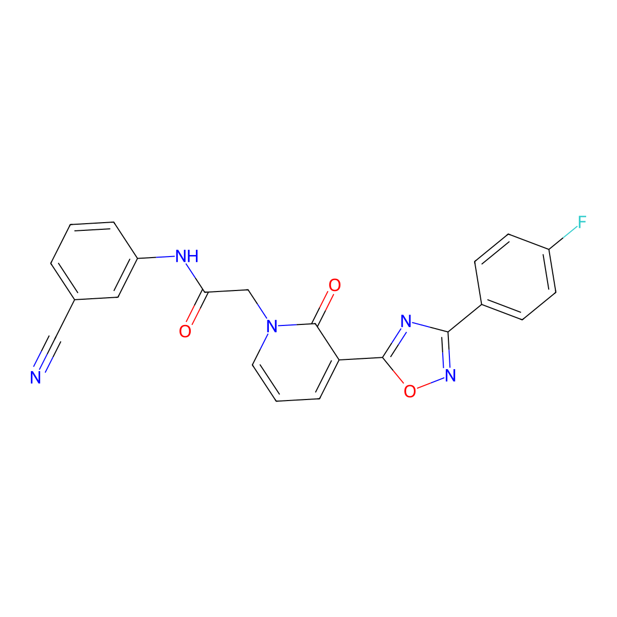 N-(3-cyanophenyl)-2-(3-(3-(4-fluorophenyl)-1,2,4-oxadiazol-5-yl)-2-oxopyridin-1(2H)-yl)acetamide molecular structure, CAS 1251570-46-3