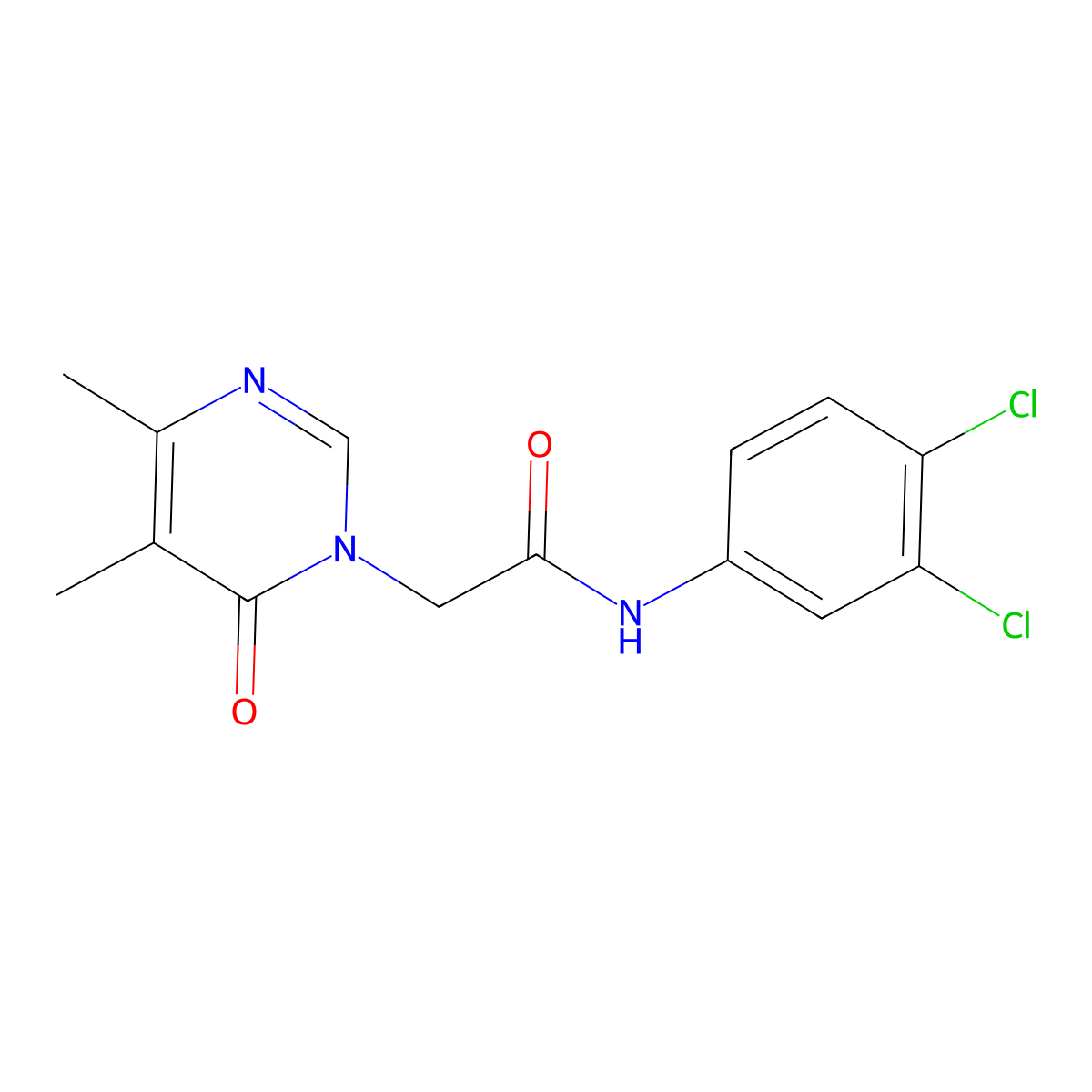 N-(3,4-dichlorophenyl)-2-(4,5-dimethyl-6-oxopyrimidin-1(6H)-yl)acetamide molecular structure, CAS 1251570-49-6