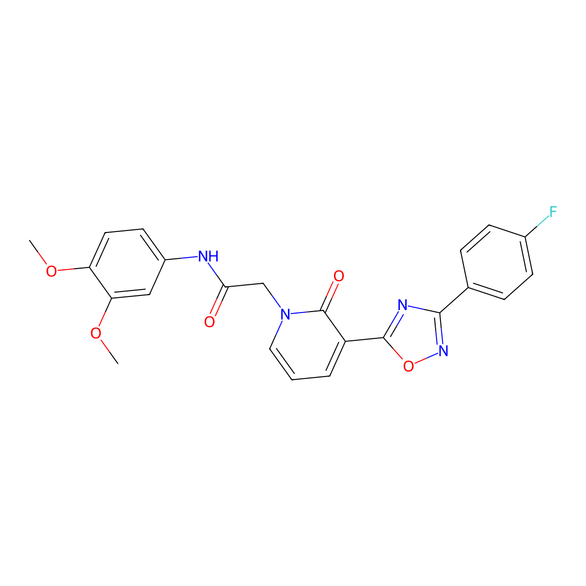 N-(3,4-dimethoxyphenyl)-2-(3-(3-(4-fluorophenyl)-1,2,4-oxadiazol-5-yl)-2-oxopyridin-1(2H)-yl)acetamide molecular structure, CAS 1251570-52-1