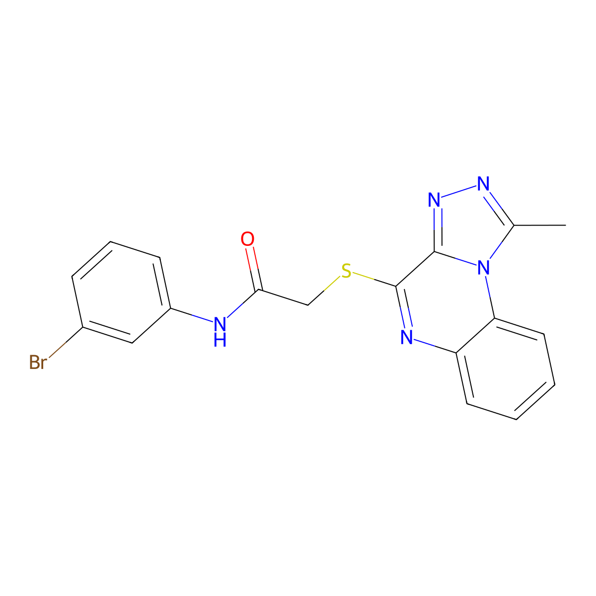 N-(3-bromophenyl)-2-((1-methyl-[1,2,4]triazolo[4,3-a]quinoxalin-4-yl)thio)acetamide molecular structure, CAS 1251570-56-5