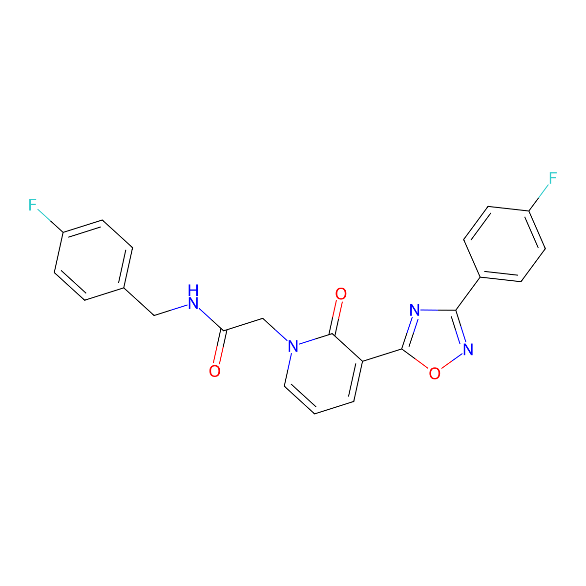 N-(4-fluorobenzyl)-2-(3-(3-(4-fluorophenyl)-1,2,4-oxadiazol-5-yl)-2-oxopyridin-1(2H)-yl)acetamide molecular structure, CAS 1251570-69-0