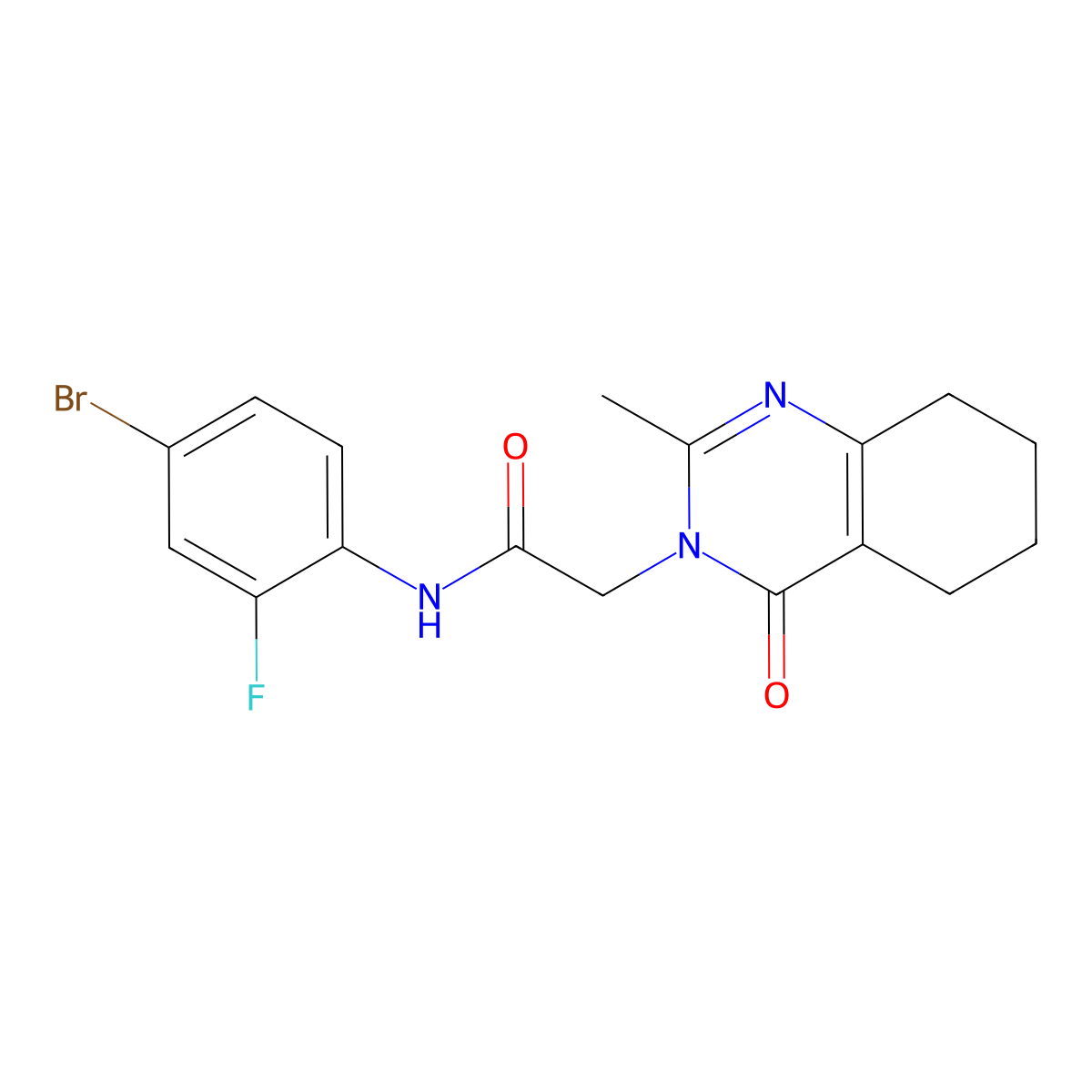 N-(4-bromo-2-fluorophenyl)-2-(2-methyl-4-oxo-5,6,7,8-tetrahydroquinazolin-3(4H)-yl)acetamide molecular structure, CAS 1251570-73-6