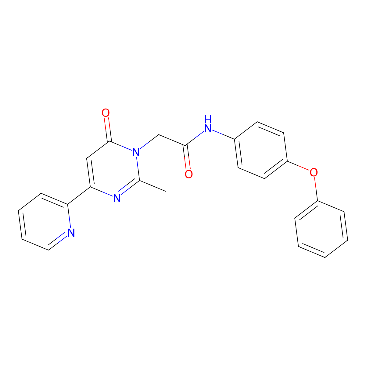 2-(2-methyl-6-oxo-4-(pyridin-2-yl)pyrimidin-1(6H)-yl)-N-(4-phenoxyphenyl)acetamide molecular structure, CAS 1251570-79-2