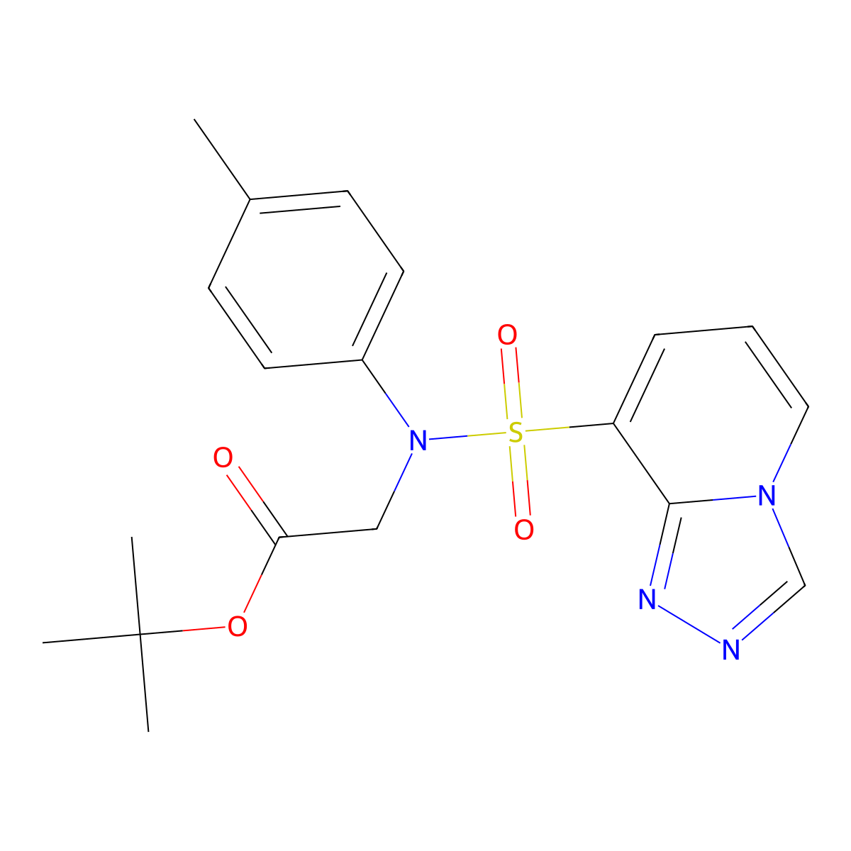 tert-butyl 2-(N-(p-tolyl)-[1,2,4]triazolo[4,3-a]pyridine-8-sulfonamido)acetate molecular structure, CAS 1251570-82-7