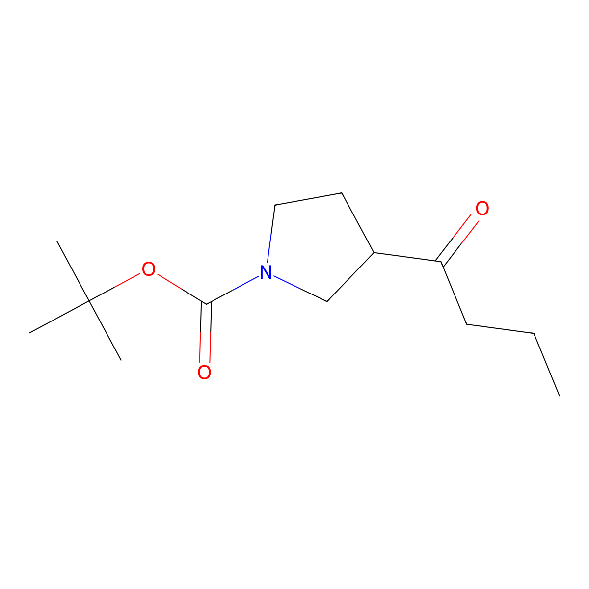 (s)-Tert-butyl 3-butyrylpyrrolidine-1-carboxylate molecular structure, CAS 1251570-84-9