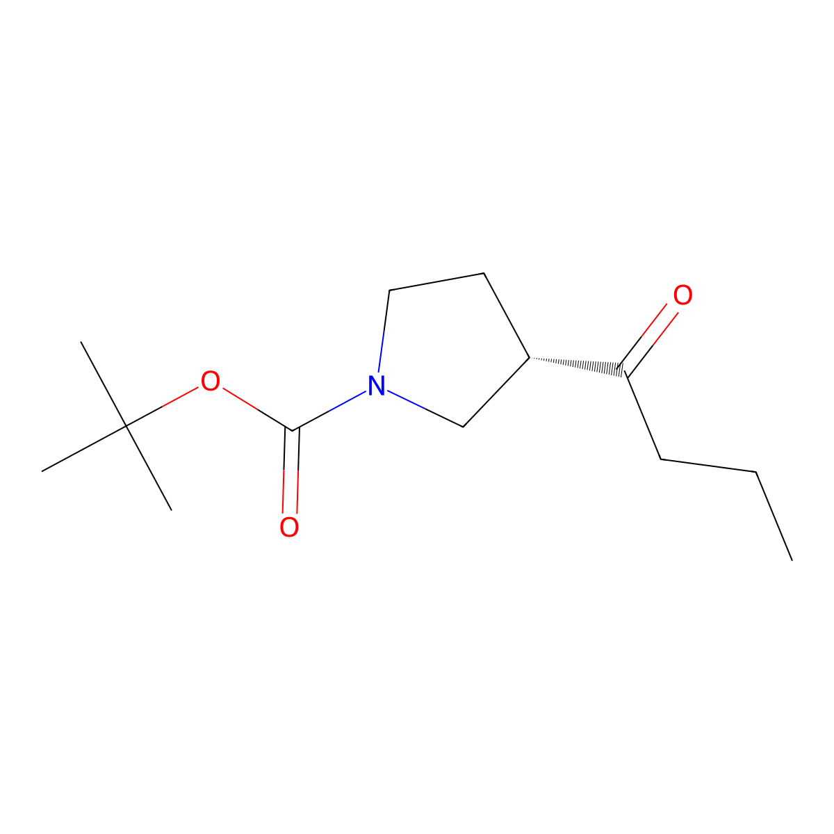 (s)-Tert-butyl 3-butyrylpyrrolidine-1-carboxylate molecular structure, CAS 1251570-84-9