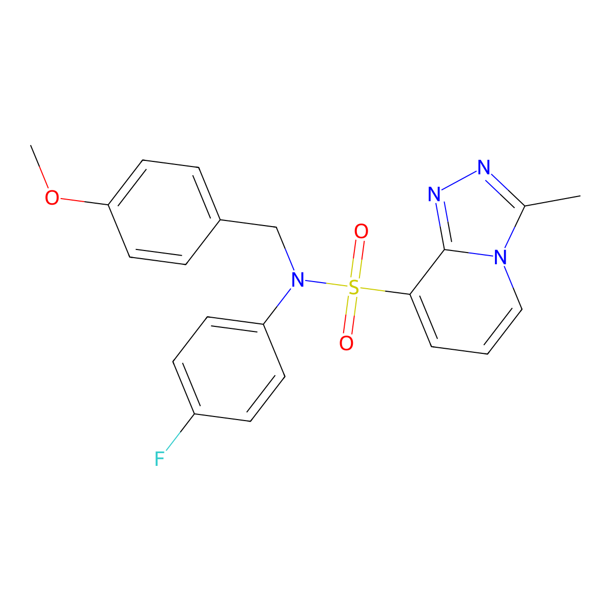 N-(4-fluorophenyl)-N-[(4-methoxyphenyl)methyl]-3-methyl-[1,2,4]triazolo[4,3-a]pyridine-8-sulfonamide molecular structure, CAS 1251570-87-2