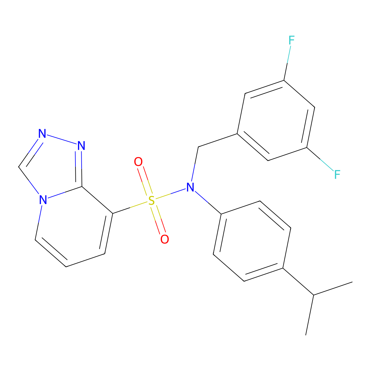 N-[(3,5-difluorophenyl)methyl]-N-[4-(propan-2-yl)phenyl]-[1,2,4]triazolo[4,3-a]pyridine-8-sulfonamide molecular structure, CAS 1251570-89-4