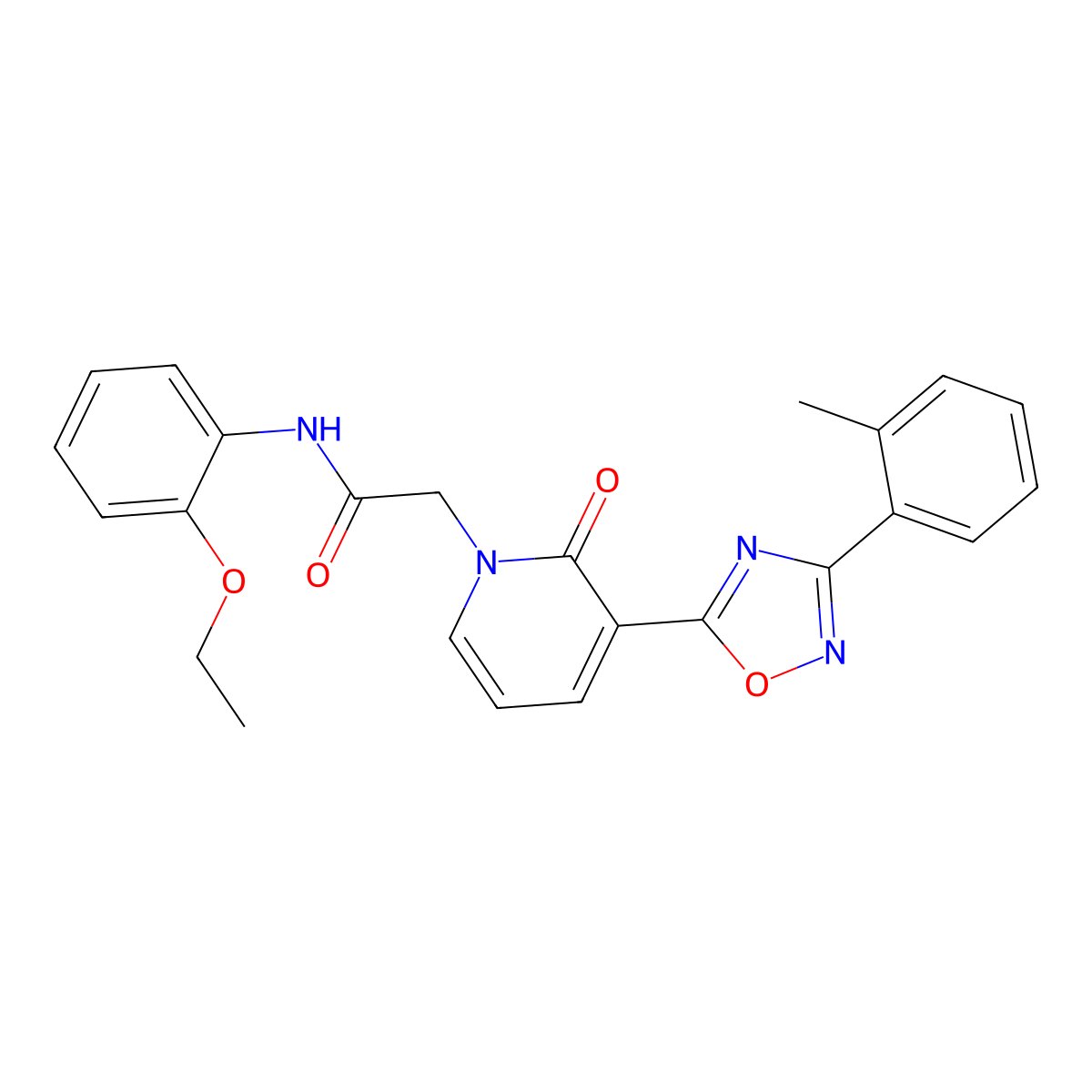 N-(2-ethoxyphenyl)-2-(2-oxo-3-(3-(o-tolyl)-1,2,4-oxadiazol-5-yl)pyridin-1(2H)-yl)acetamide molecular structure, CAS 1251570-92-9