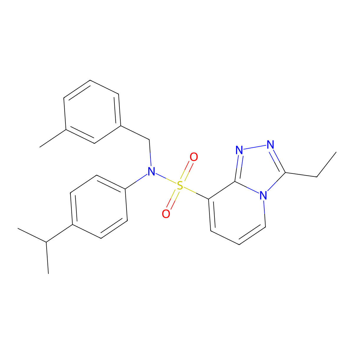 3-ethyl-N-[(3-methylphenyl)methyl]-N-[4-(propan-2-yl)phenyl]-[1,2,4]triazolo[4,3-a]pyridine-8-sulfonamide molecular structure, CAS 1251571-01-3