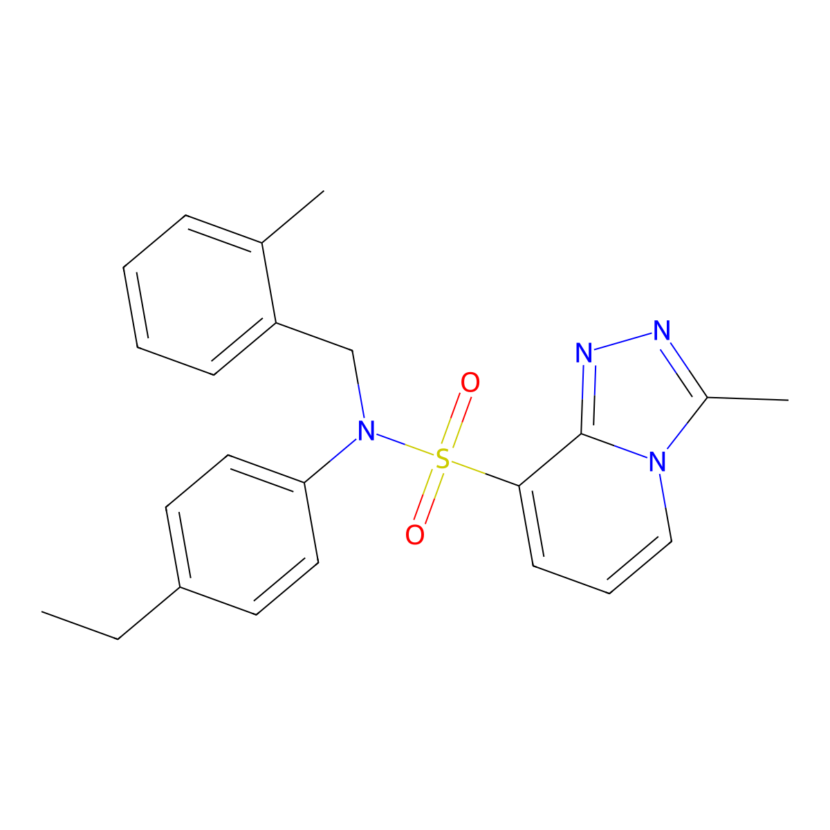 N-(4-ethylphenyl)-3-methyl-N-[(2-methylphenyl)methyl]-[1,2,4]triazolo[4,3-a]pyridine-8-sulfonamide molecular structure, CAS 1251571-07-9
