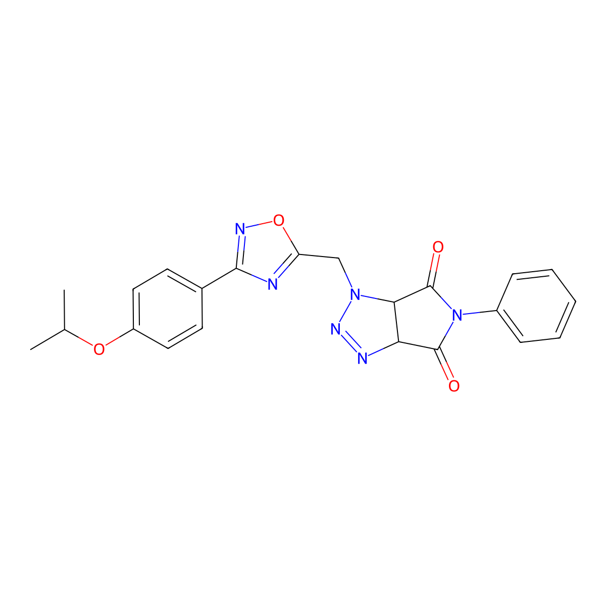 1-((3-(4-isopropoxyphenyl)-1,2,4-oxadiazol-5-yl)methyl)-5-phenyl-1,6a-dihydropyrrolo[3,4-d][1,2,3]triazole-4,6(3aH,5H)-dione molecular structure, CAS 1251571-25-1