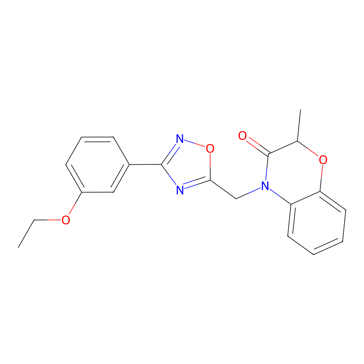 4-{[3-(3-ethoxyphenyl)-1,2,4-oxadiazol-5-yl]methyl}-2-methyl-2H-1,4-benzoxazin-3(4H)-one molecular structure, CAS 1251571-32-0