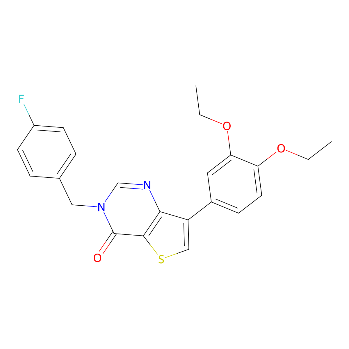7-(3,4-diethoxyphenyl)-3-(4-fluorobenzyl)thieno[3,2-d]pyrimidin-4(3H)-one molecular structure, CAS 1251571-35-3