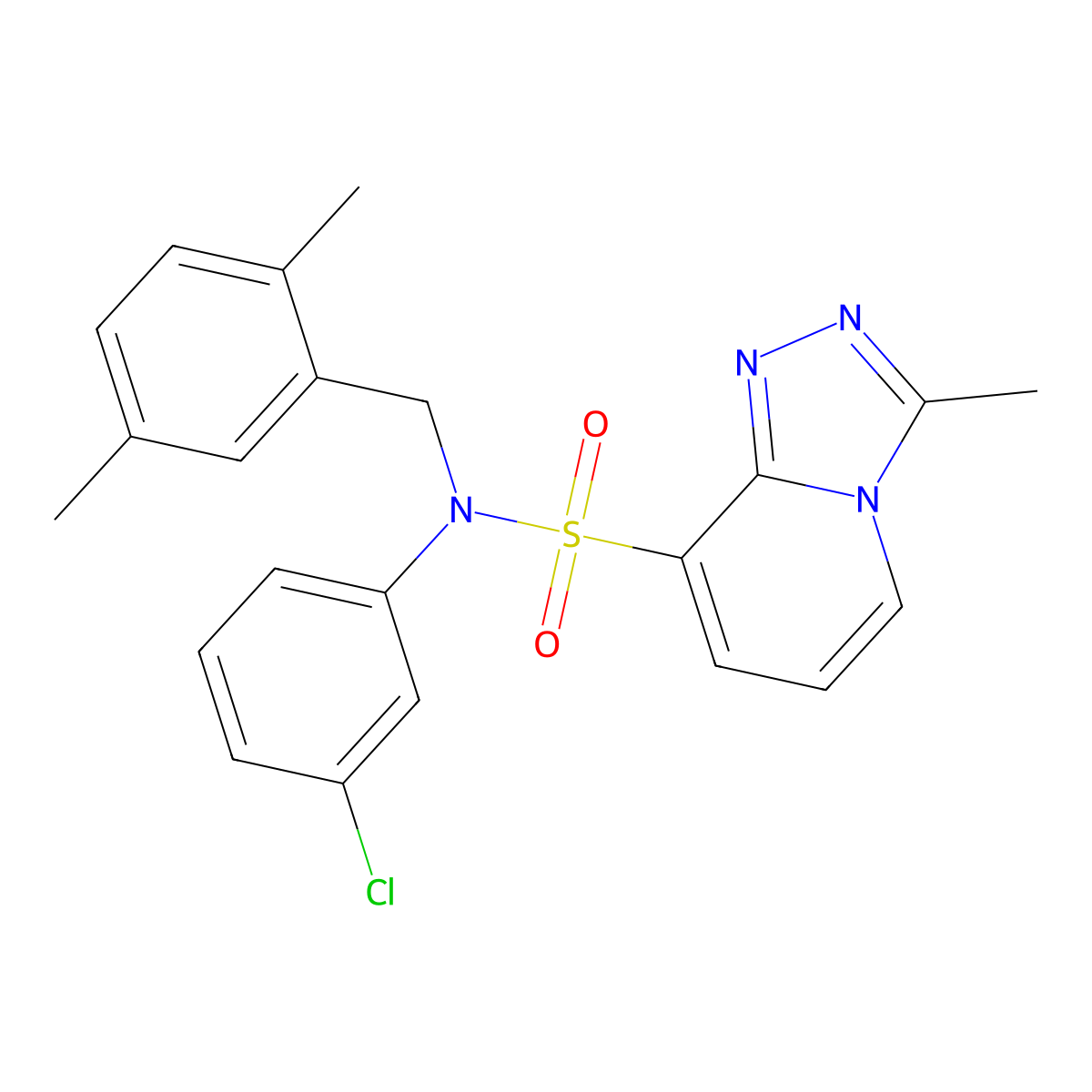 N-(3-chlorophenyl)-N-[(2,5-dimethylphenyl)methyl]-3-methyl-[1,2,4]triazolo[4,3-a]pyridine-8-sulfonamide molecular structure, CAS 1251571-47-7