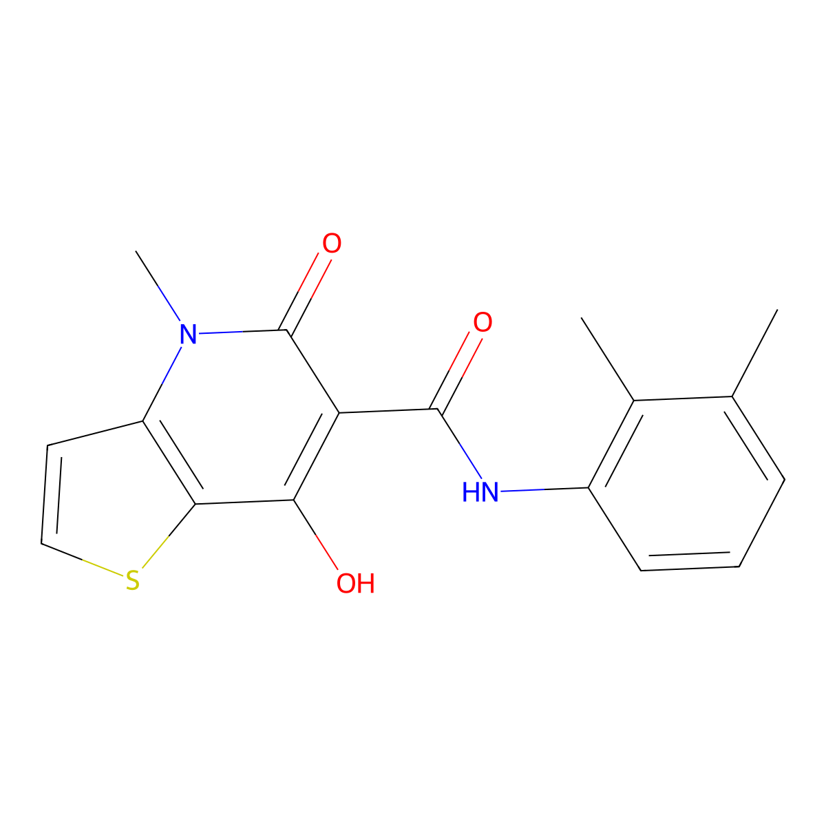 N-(2,3-dimethylphenyl)-7-hydroxy-4-methyl-5-oxo-4,5-dihydrothieno[3,2-b]pyridine-6-carboxamide molecular structure, CAS 1251571-51-3