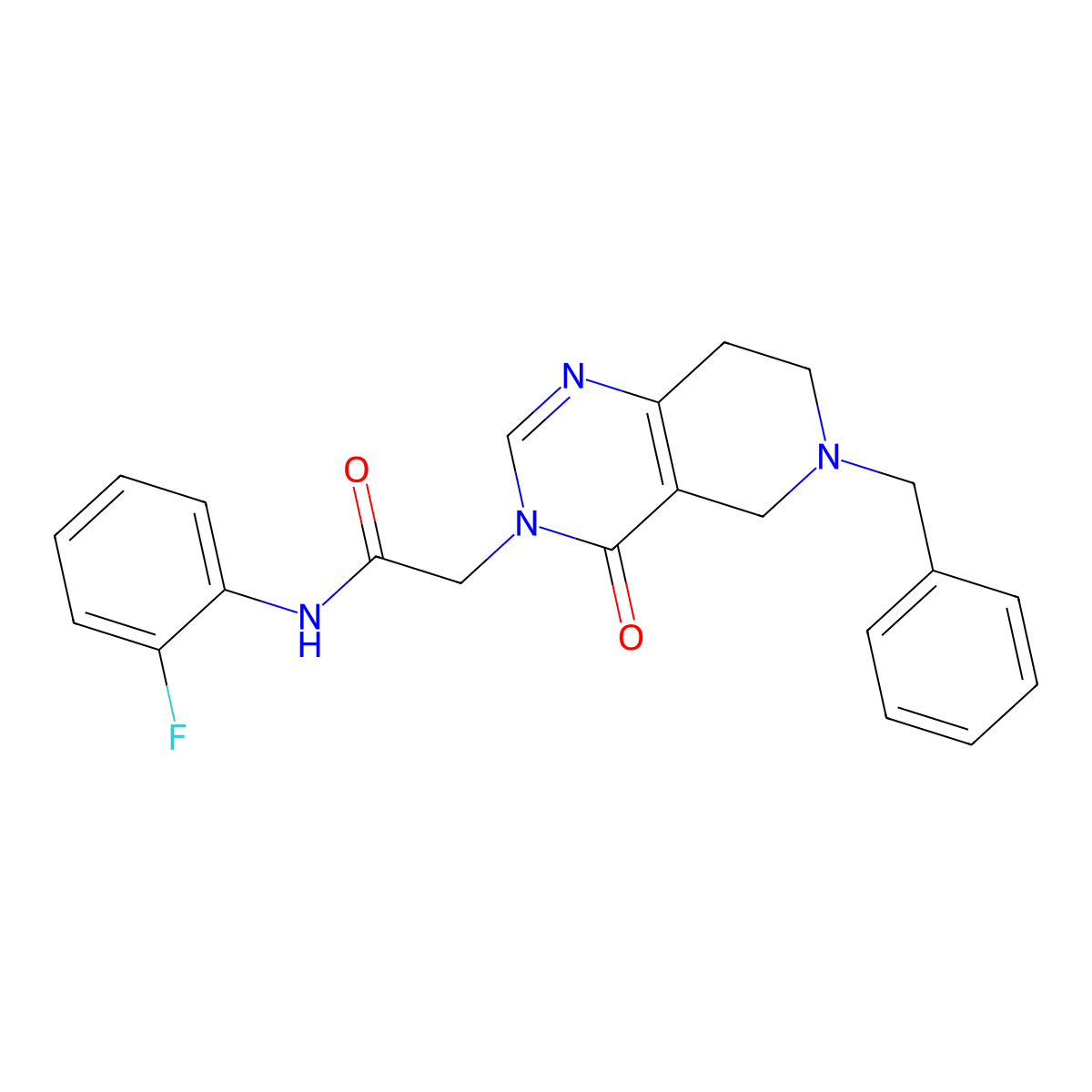 2-{6-benzyl-4-oxo-3H,4H,5H,6H,7H,8H-pyrido[4,3-d]pyrimidin-3-yl}-N-(2-fluorophenyl)acetamide molecular structure, CAS 1251571-64-8