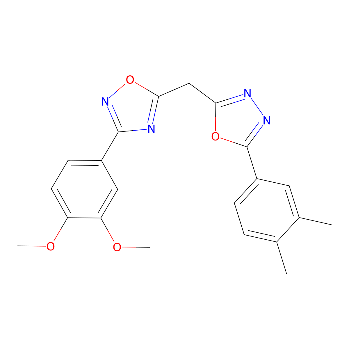 3-(3,4-Dimethoxyphenyl)-5-{[5-(3,4-dimethylphenyl)-1,3,4-oxadiazol-2-yl]methyl}-1,2,4-oxadiazole molecular structure, CAS 1251571-65-9