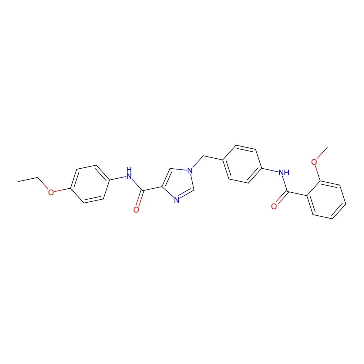 N-(4-ethoxyphenyl)-1-(4-(2-methoxybenzamido)benzyl)-1H-imidazole-4-carboxamide molecular structure, CAS 1251571-83-1