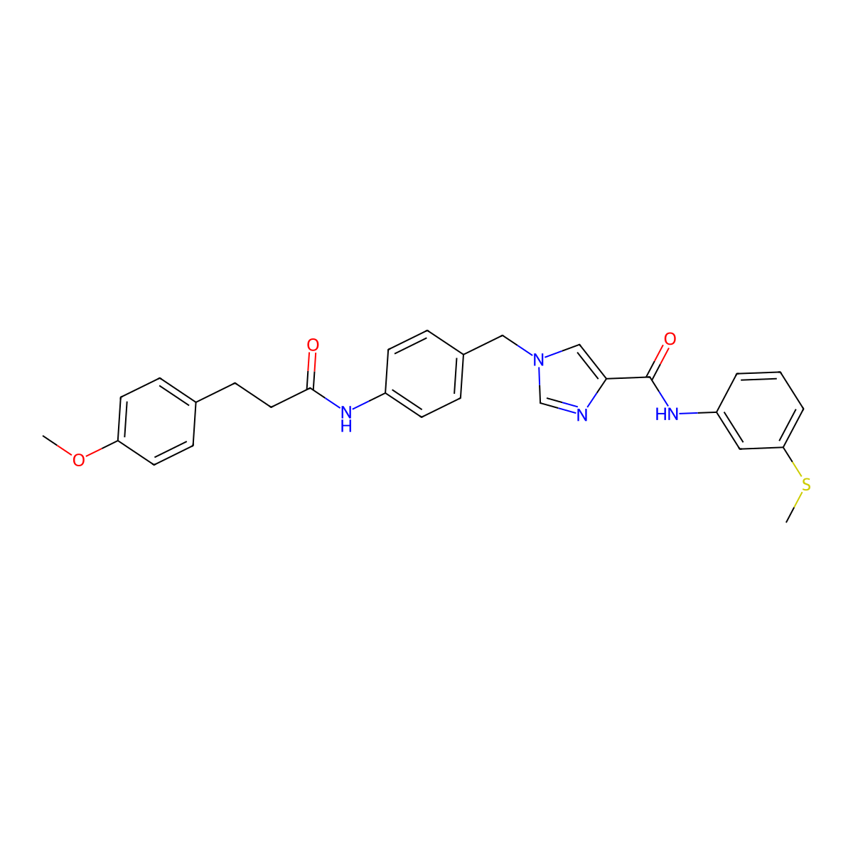 1-(4-(3-(4-methoxyphenyl)propanamido)benzyl)-N-(3-(methylthio)phenyl)-1H-imidazole-4-carboxamide molecular structure, CAS 1251571-93-3