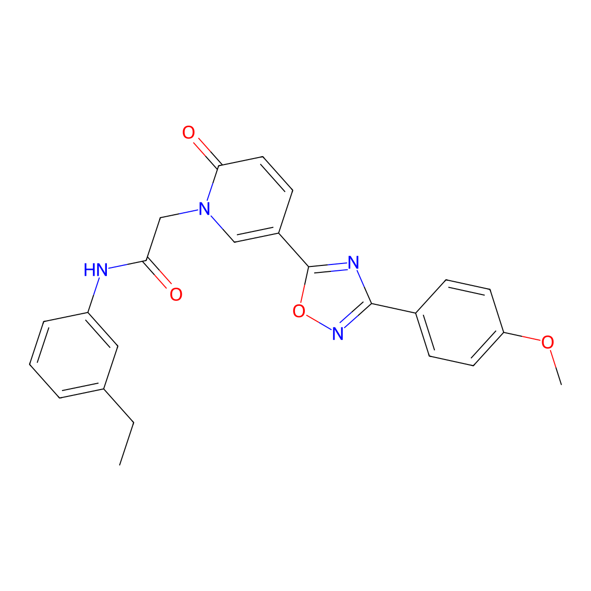 N-(3-ethylphenyl)-2-(5-(3-(4-methoxyphenyl)-1,2,4-oxadiazol-5-yl)-2-oxopyridin-1(2H)-yl)acetamide molecular structure, CAS 1251572-21-0