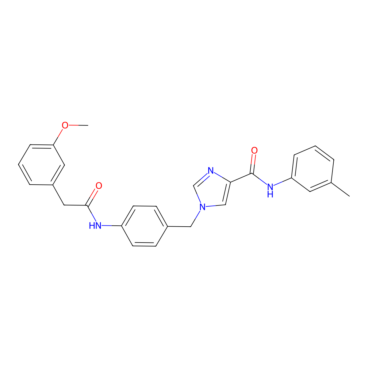 1-({4-[2-(3-methoxyphenyl)acetamido]phenyl}methyl)-N-(3-methylphenyl)-1H-imidazole-4-carboxamide molecular structure, CAS 1251572-26-5