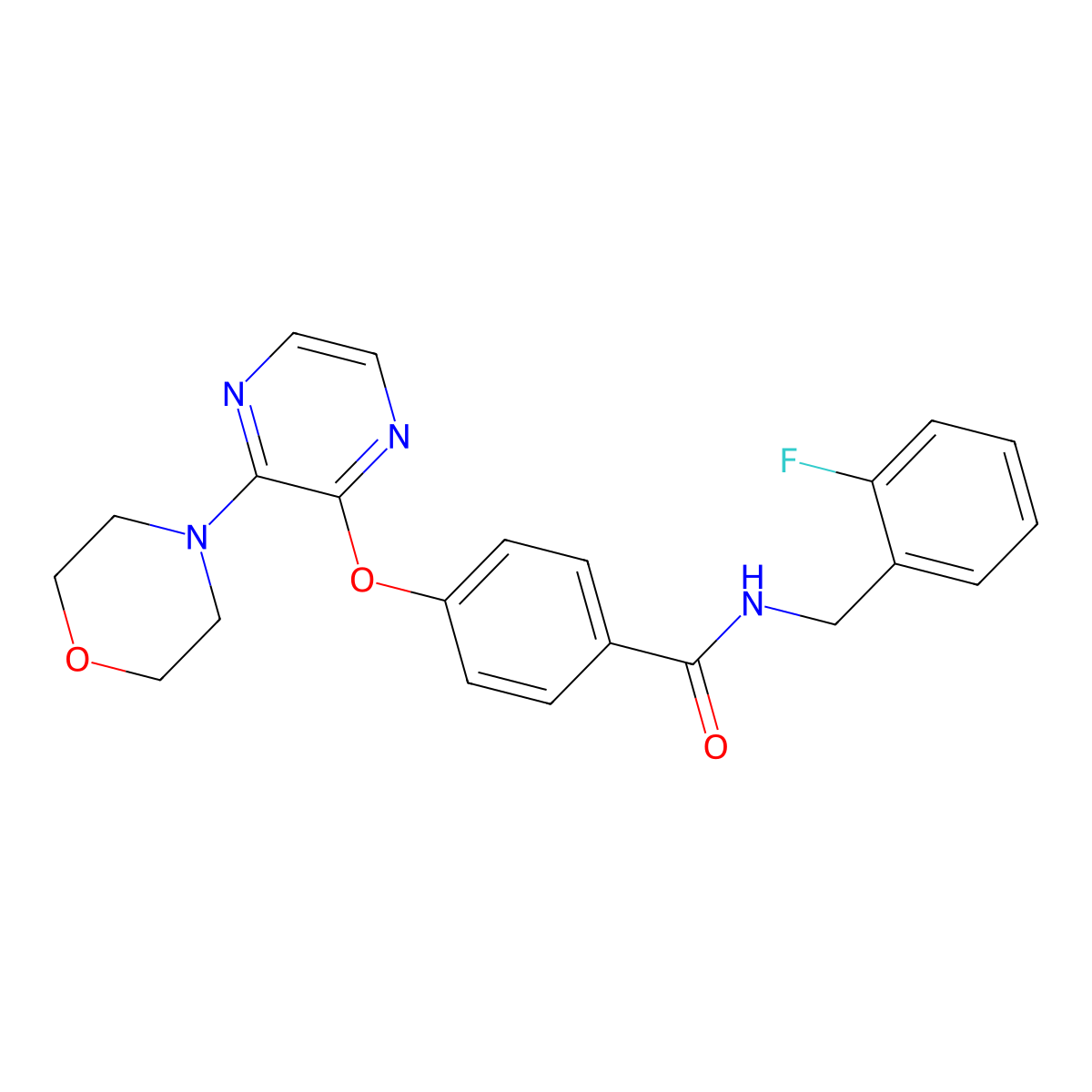 N-(2-fluorobenzyl)-4-{[3-(morpholin-4-yl)pyrazin-2-yl]oxy}benzamide molecular structure, CAS 1251572-45-8