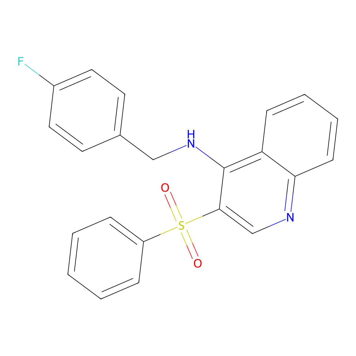 N-(4-fluorobenzyl)-3-(phenylsulfonyl)quinolin-4-amine molecular structure, CAS 1251572-56-1