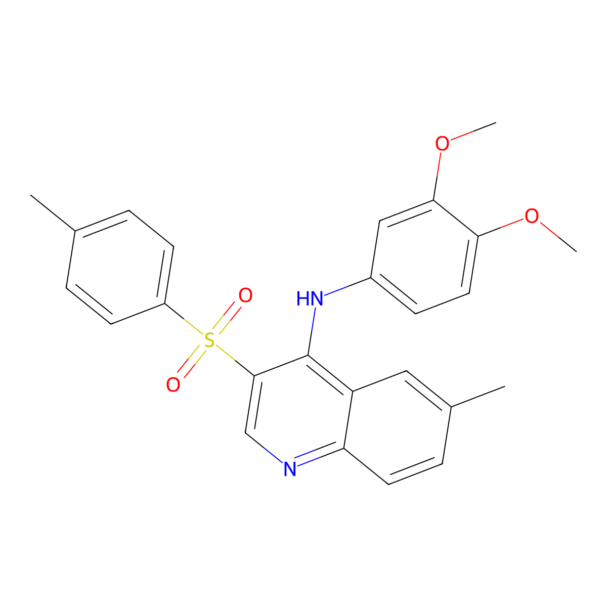 N-(3,4-dimethoxyphenyl)-6-methyl-3-tosylquinolin-4-amine molecular structure, CAS 1251572-59-4