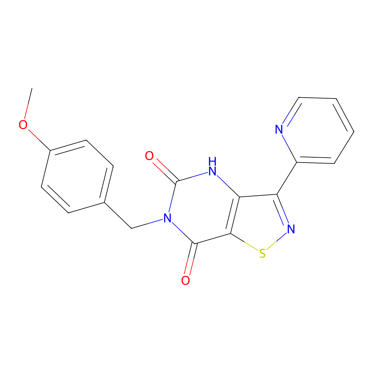 6-(4-methoxybenzyl)-3-(2-pyridyl)isothiazolo[4,5-d]pyrimidine-5,7(4H,6H)-dione molecular structure, CAS 1251572-81-2