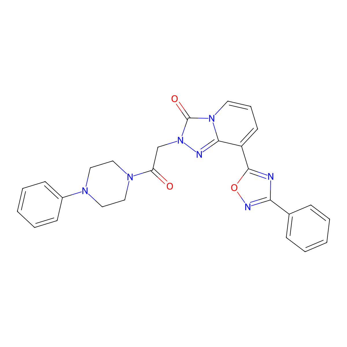 2-[2-oxo-2-(4-phenylpiperazin-1-yl)ethyl]-8-(3-phenyl-1,2,4-oxadiazol-5-yl)-2H,3H-[1,2,4]triazolo[4,3-a]pyridin-3-one molecular structure, CAS 1251572-84-5