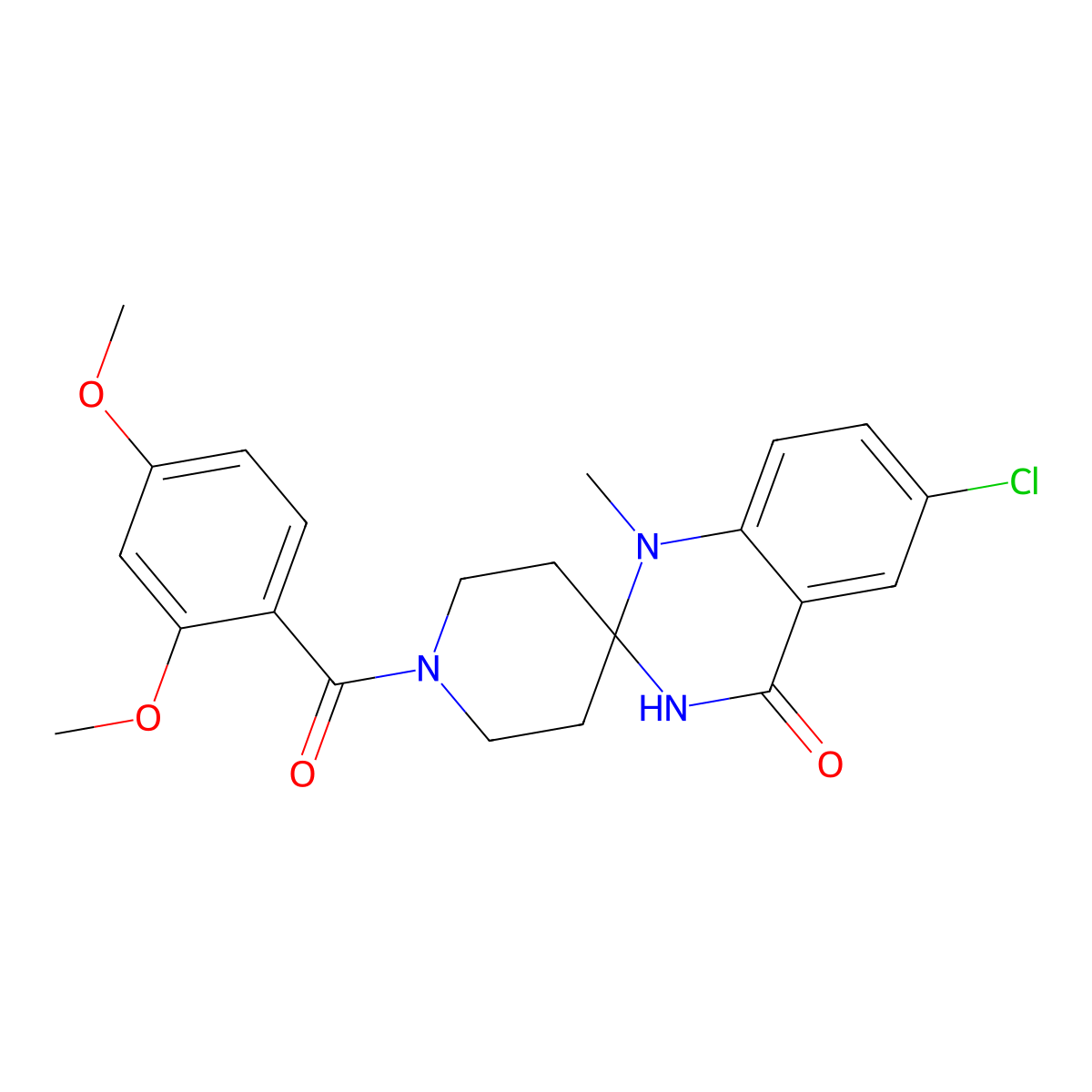 6'-chloro-1-(2,4-dimethoxybenzoyl)-1'-methyl-3',4'-dihydro-1'H-spiro[piperidine-4,2'-quinazoline]-4'-one molecular structure, CAS 1251572-96-9