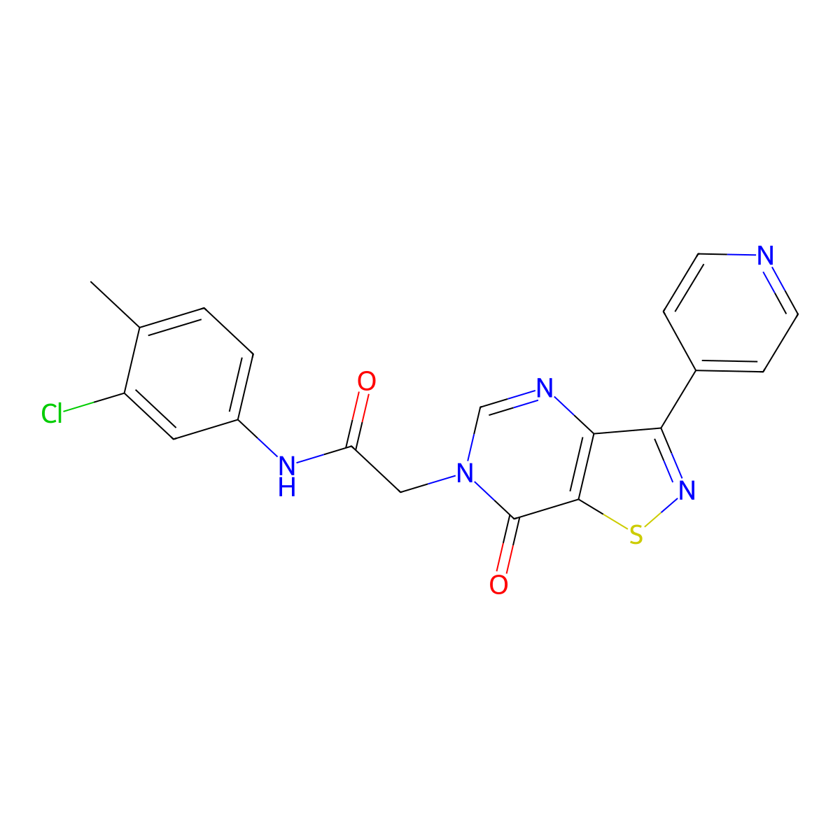 N-(3-chloro-4-methylphenyl)-2-(7-oxo-3-(pyridin-4-yl)isothiazolo[4,5-d]pyrimidin-6(7H)-yl)acetamide molecular structure, CAS 1251573-10-0