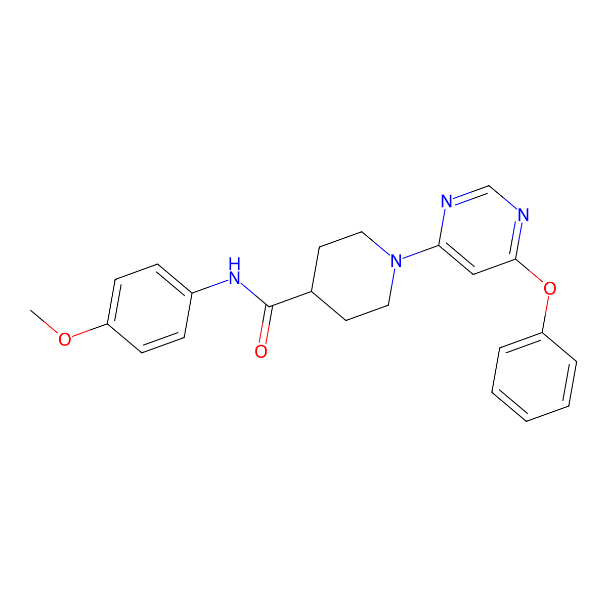 N-(4-methoxyphenyl)-1-(6-phenoxypyrimidin-4-yl)piperidine-4-carboxamide molecular structure, CAS 1251573-14-4