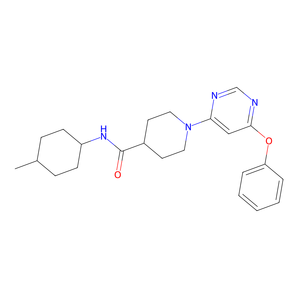 N-(4-methylcyclohexyl)-1-(6-phenoxypyrimidin-4-yl)piperidine-4-carboxamide molecular structure, CAS 1251573-23-5