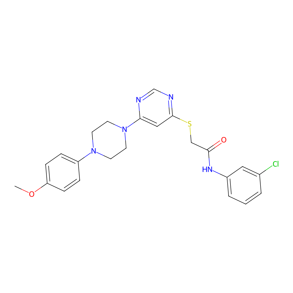 N-(3-chlorophenyl)-2-({6-[4-(4-methoxyphenyl)piperazin-1-yl]pyrimidin-4-yl}sulfanyl)acetamide molecular structure, CAS 1251573-38-2