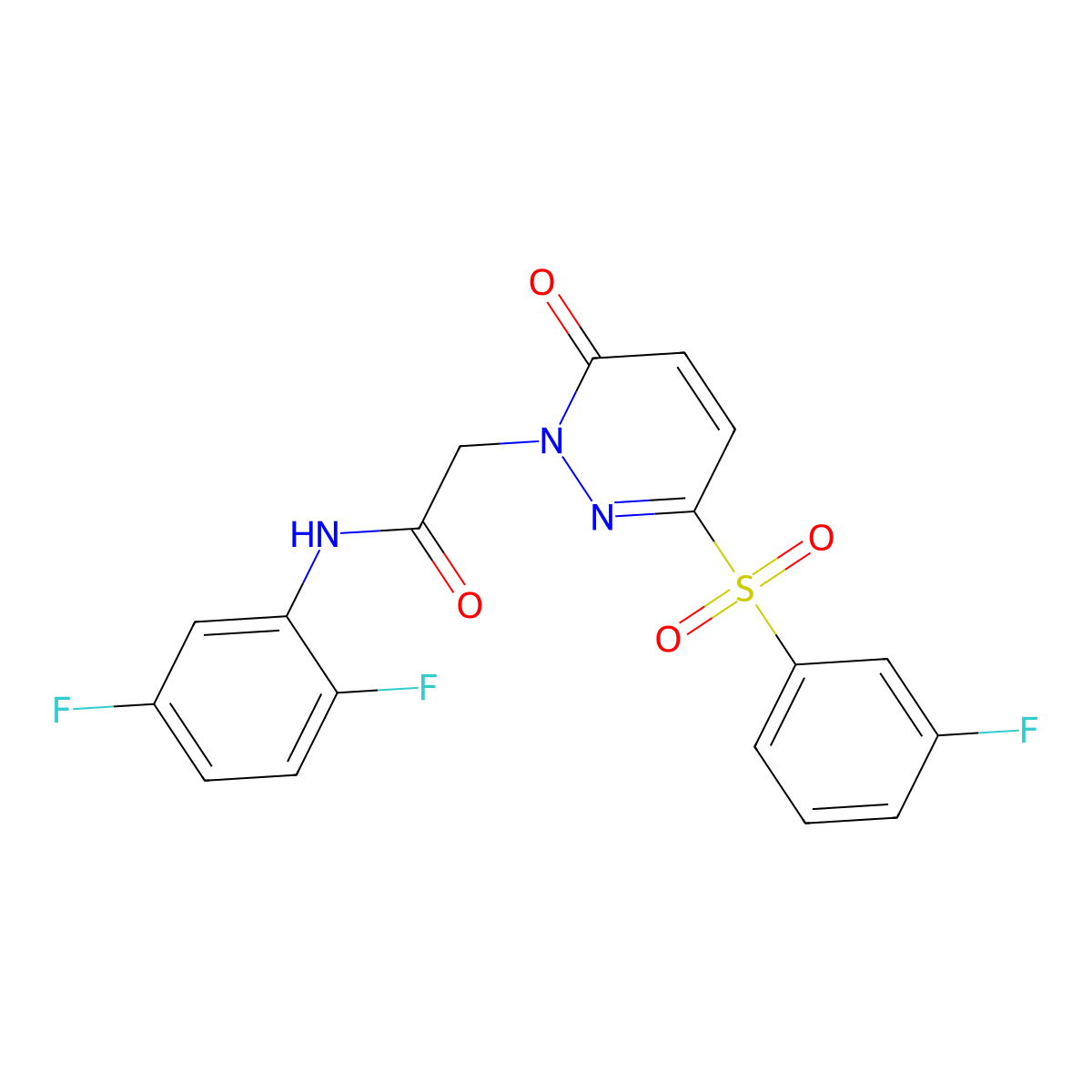 N-(2,5-difluorophenyl)-2-(3-((3-fluorophenyl)sulfonyl)-6-oxopyridazin-1(6H)-yl)acetamide molecular structure, CAS 1251573-50-8