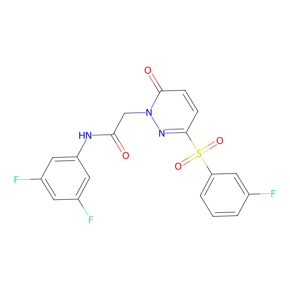 N-(3,5-difluorophenyl)-2-(3-((3-fluorophenyl)sulfonyl)-6-oxopyridazin-1(6H)-yl)acetamide molecular structure, CAS 1251573-54-2