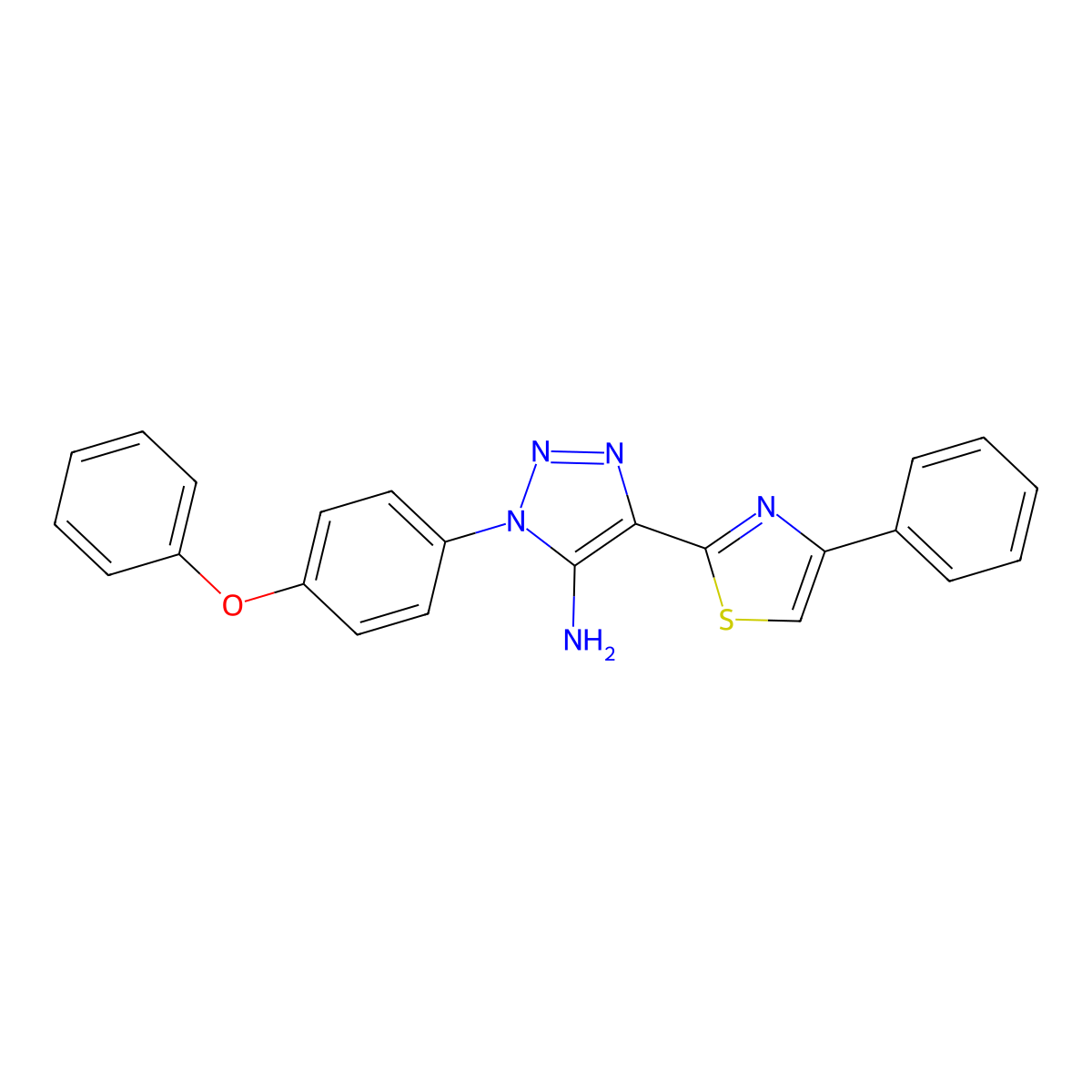 1-(4-phenoxyphenyl)-4-(4-phenylthiazol-2-yl)-1H-1,2,3-triazol-5-amine molecular structure, CAS 1251573-63-3