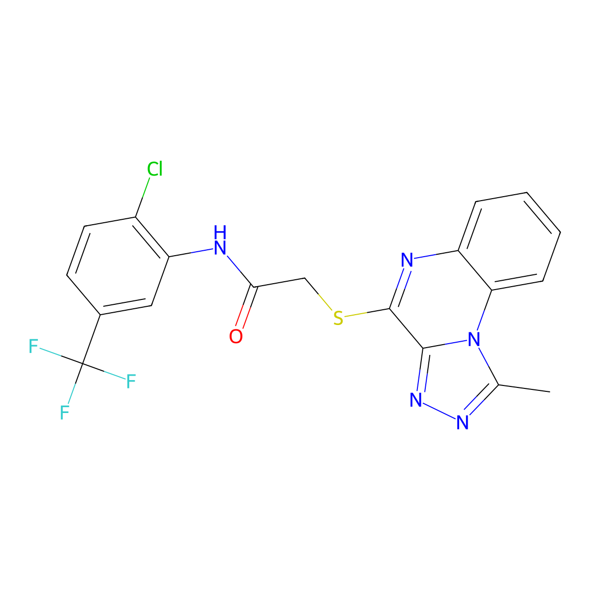 N-(2-chloro-5-(trifluoromethyl)phenyl)-2-((1-methyl-[1,2,4]triazolo[4,3-a]quinoxalin-4-yl)thio)acetamide molecular structure, CAS 1251573-71-3