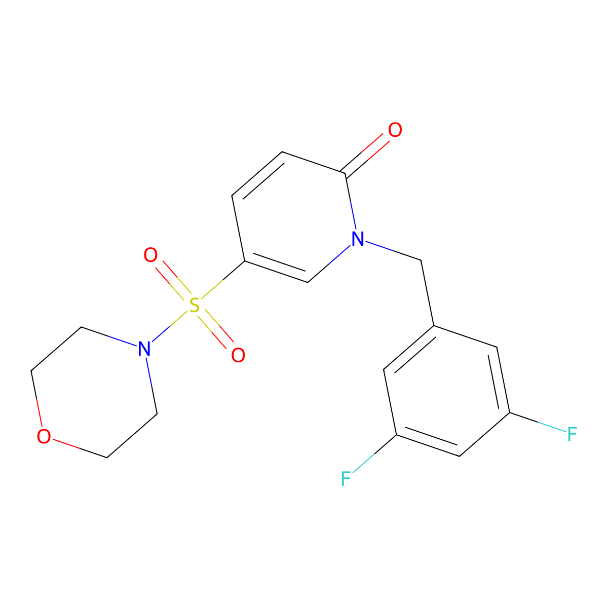 1-(3,5-difluorobenzyl)-5-(morpholinosulfonyl)pyridin-2(1H)-one molecular structure, CAS 1251573-72-4