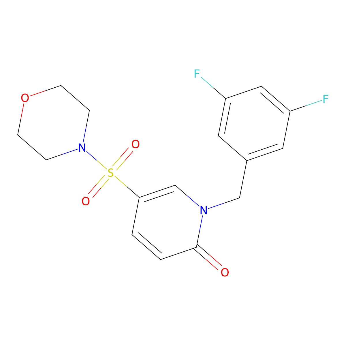 1-(3,5-difluorobenzyl)-5-(morpholinosulfonyl)pyridin-2(1H)-one molecular structure, CAS 1251573-72-4