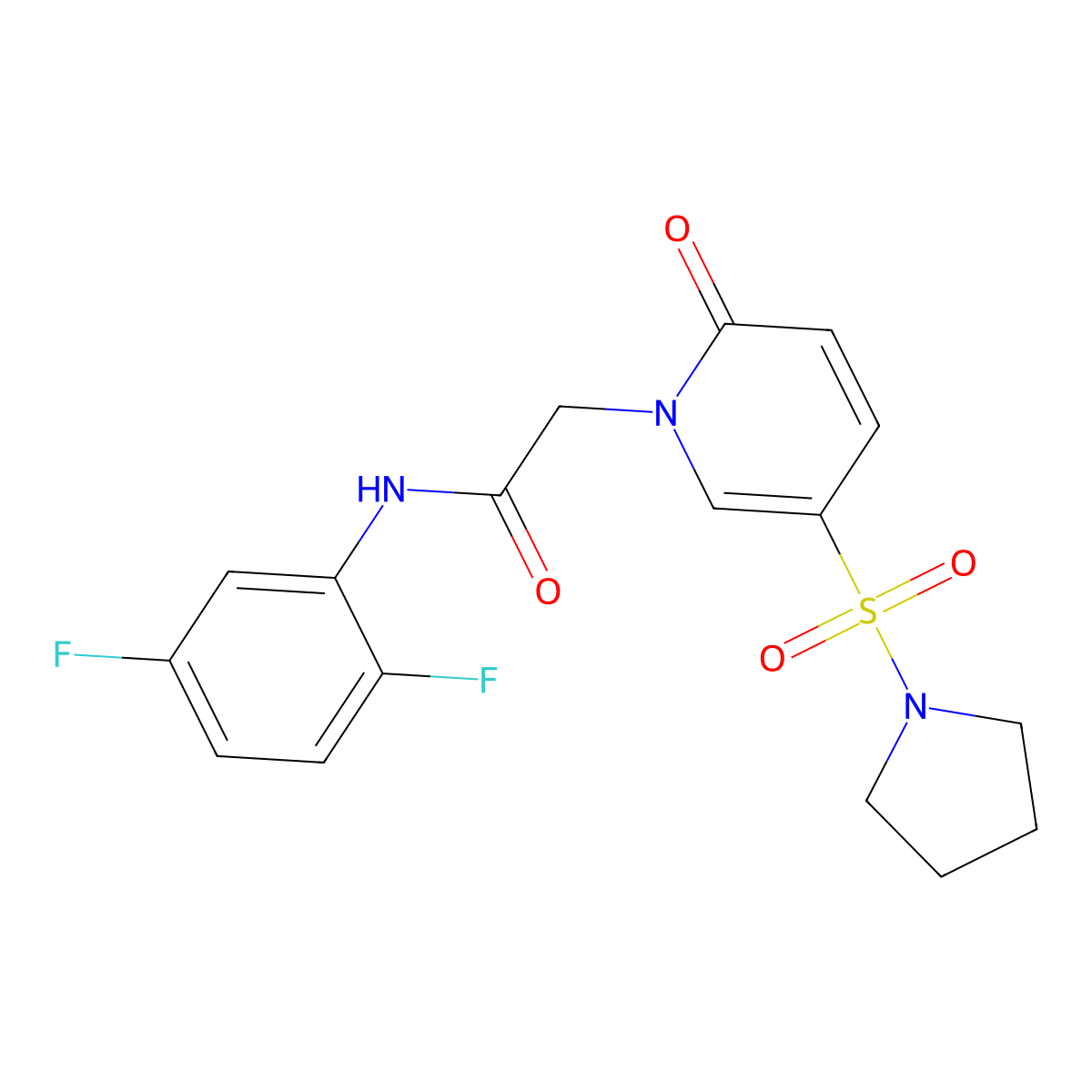 N-(2,5-difluorophenyl)-2-(2-oxo-5-(pyrrolidin-1-ylsulfonyl)pyridin-1(2H)-yl)acetamide molecular structure, CAS 1251573-76-8