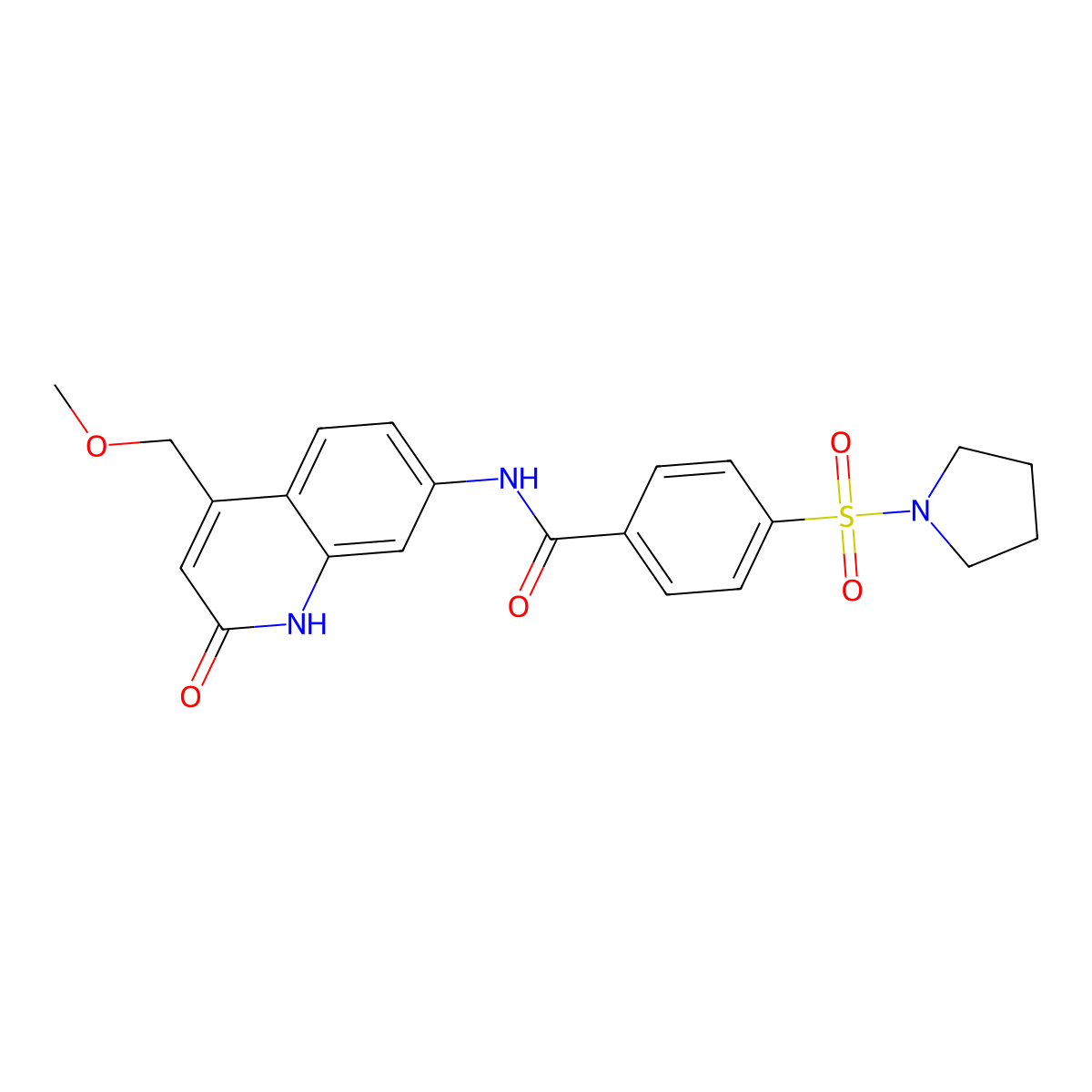 N-(4-(methoxymethyl)-2-oxo-1,2-dihydroquinolin-7-yl)-4-(pyrrolidin-1-ylsulfonyl)benzamide molecular structure, CAS 1251573-78-0