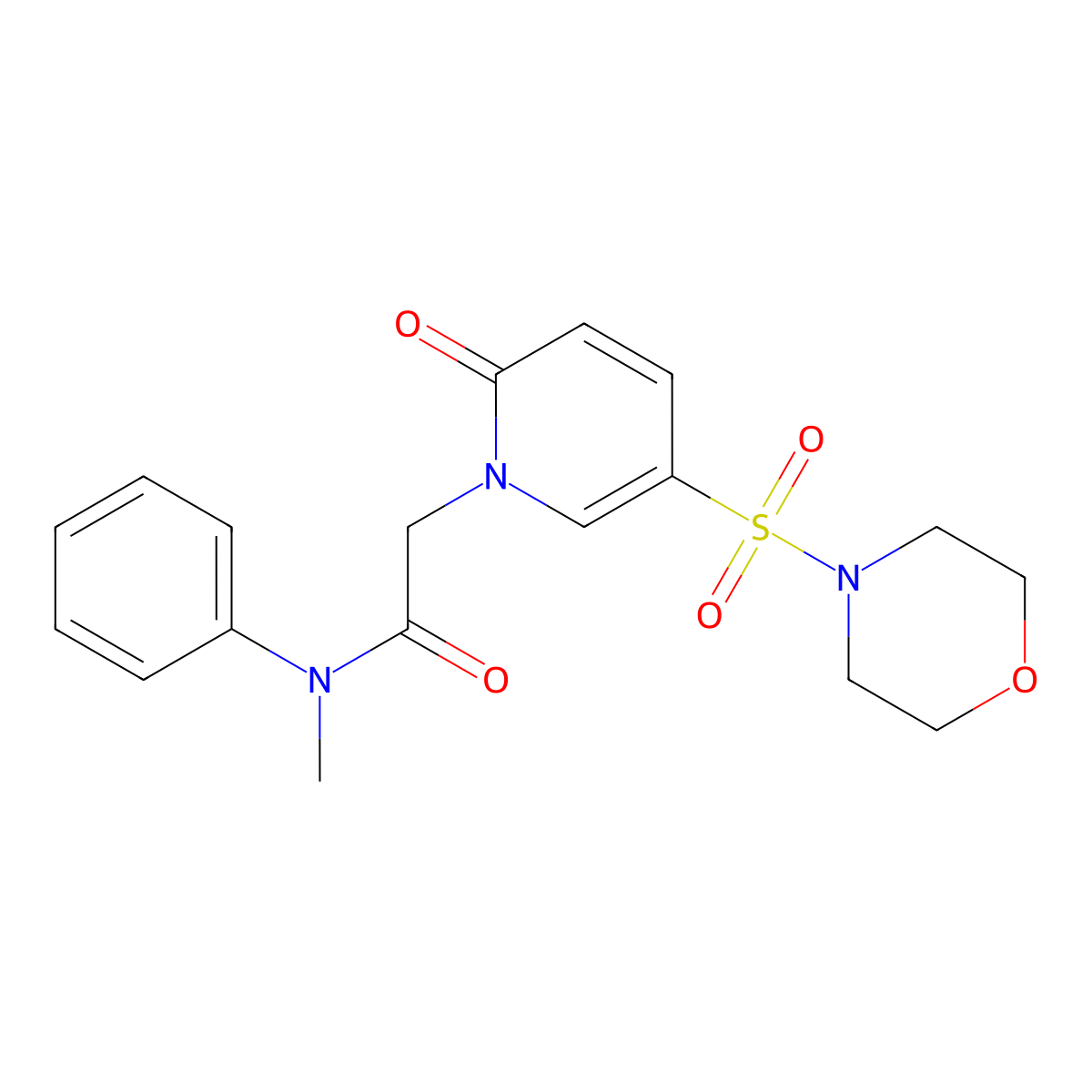 N-methyl-2-[5-(morpholin-4-ylsulfonyl)-2-oxopyridin-1(2H)-yl]-N-phenylacetamide molecular structure, CAS 1251573-82-6