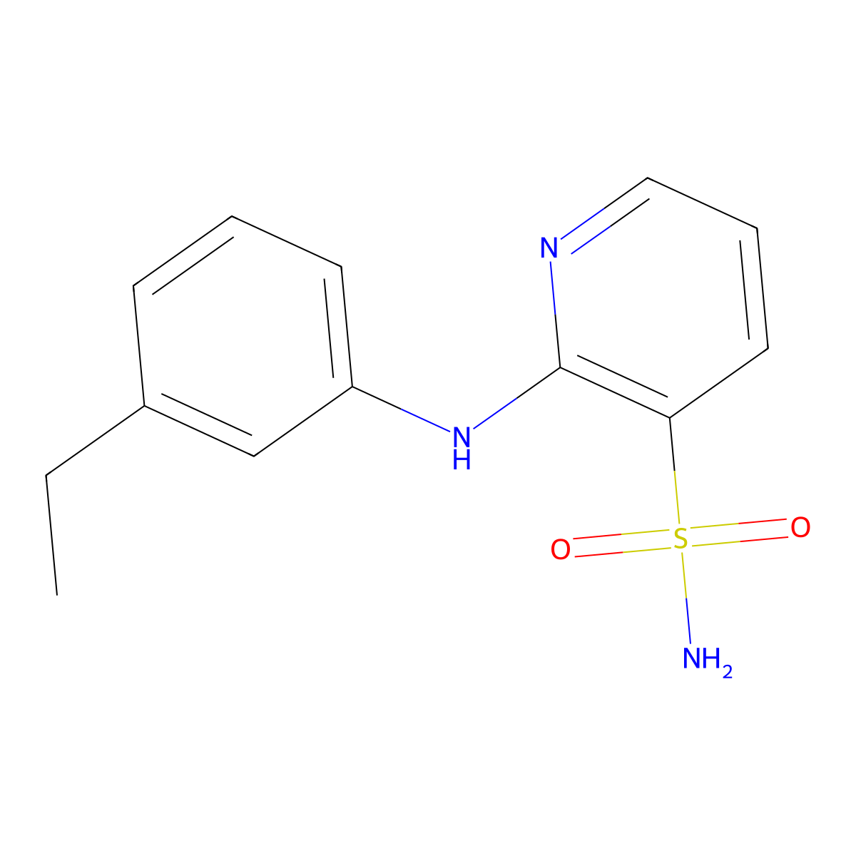 2-[(3-Ethylphenyl)amino]pyridine-3-sulfonamide molecular structure, CAS 1251573-85-9
